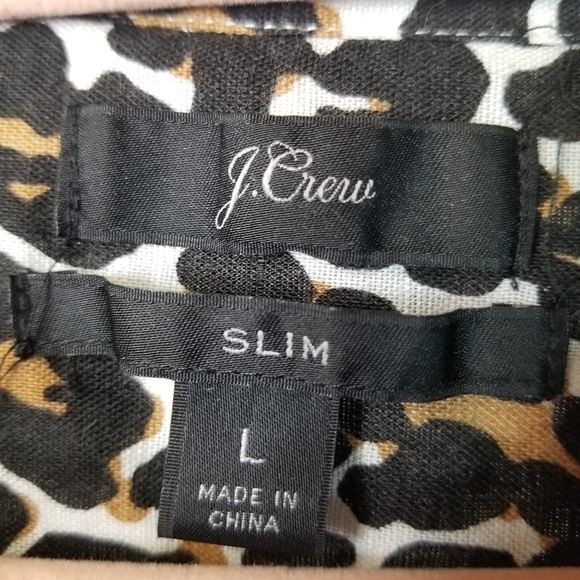 J Crew animal print linen blend slim button up shirt - Picture 9 of 9